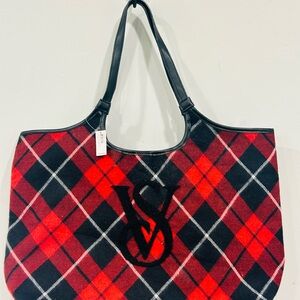 Victoria's Secret Red and Black Checkered Tote